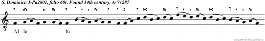 Alleluia. Pie Pater Dominice tuorum memor operum sta coram summo judice pro tuo cotu pauperum