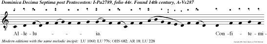 Alleluia. Confitemini Domino, et invocate nomen ejus: annun tiate inter gentes opera ejus.