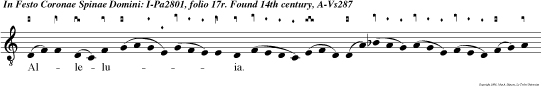 Alleluia. Diadema spineum veneremur hodie cujus per aculeum sertum datur gloriae.