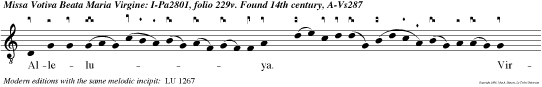 Allelu  ya.   Vir ga jesse  floruit virgo  deum et hominem genuit pacem de us redidit  in se reconci lians ima sum mis