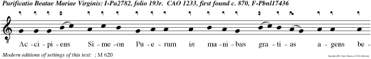 Accipiens Simeon Puerum in manibus gratias agens benedixit Dominum