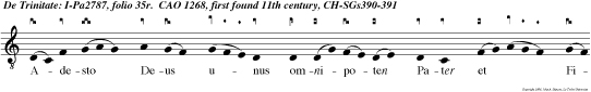 Adesto Deus unus omnipoten Pater et Filius, et Spiritus San tus