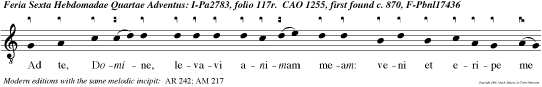 Ad te, Domine, levavi animam meam: veni et eripe me Domine, ad te con fugi.