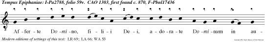 Afferte Domino, filii Dei, adorate Dominum in aula san ta ejus.