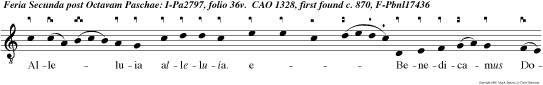 Alleluia alleluia. e---Benedicamus Domino, alleluia. Deo gratias, alleluia.