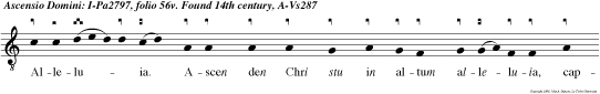 Alleluia. Ascen den Chri stu in altum alleluia, captivam duxit captivitatem, alleluia alleluia.