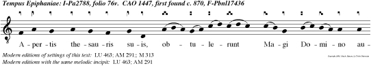 Apertis thesauris suis, obtulerunt Magi Domino aurum thus et myrrha alleluia.