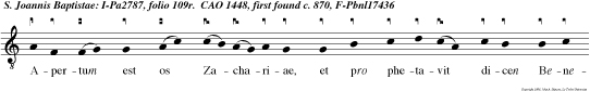 Apertum est os Zachariae, et pro phetavit dicen Benedictus Deus Israel.