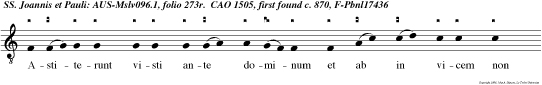 Astiterunt visti ante dominum et ab in vicem non sunt separati calicem domini biberunt et anuci dei appellati sunt.