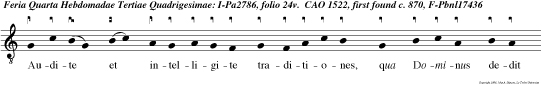 Audite et intelligite traditiones, qua Dominus dedit vobis