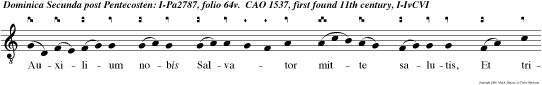Auxilium nobis Salvator mitte salutis, Et tribuens vitae tem pora per petuo.