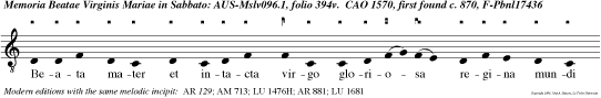 Beata mater et intacta virgo gloriosa regina mundi intercede pro nobis ad dominum.