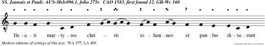 Beati martyres christi iohannes et paulus dixerunt iuliano nobis alius non est nisi unus deus pater et filius et spiritus sanctus. alleluya.