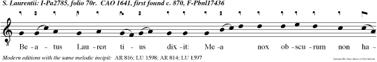 Beatus Lauren tius dixit: Mea nox obscurum non habet, sed omnia in luce clarescun