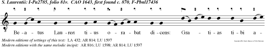 Beatus Lauren tius orabat dicens: Gratias tibi ago, Domine, qui a januas tuas ingredi merui.