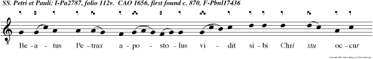 Beatus Petrus apostolus vidit sibi Chri stu occur rere et adoran eum ait: Domine, quo vadis? Venio Romam iterum crucifigi.