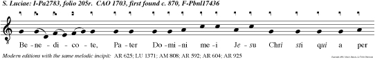 Benedicote, Pater Domini mei Jesu Chri sti qui a per Filium tuum ignis extin tus est a latere meo.
