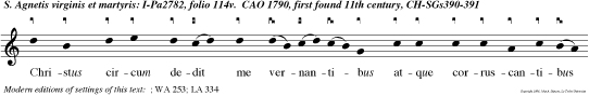 Christus circum dedit me vernantibus atque corruscantibus gem mis pretiosis.