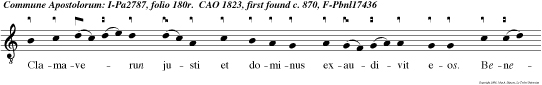 Clamaverun justi et dominus exaudivit eos. Benedicta. e u o u a e.