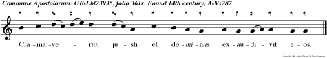 Clamaverun justi et dominus exaudivit eos.