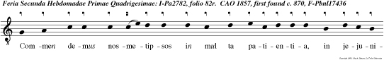 Commen demus nosmetipsos in mul ta patientia, in jejuniis mul tis, per arma justitiae.