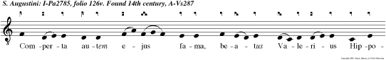 Comperta autem ejus fama, beatus Valerius Hipponen sis Episcopus eum ad se accersiri fecit: et licet invitum pre byterum ordinavit.