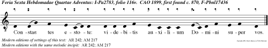 Constan tes estote: videbitis auxilium Domini super vos.