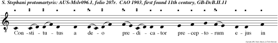 Constitutus a deo predicator preceptorum ejus in tunore sancto illi scriute studuit officio quam fideliter peracto in montem sanctum ejus ascendere dignus fuit.