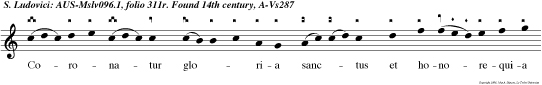 Coronatur gloria sanctus et honorequia mundi gaudia duxit in timore.