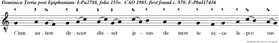Cum autem descen disset jesus de mon te ecce lepro sus veniens adorabat eum dicens domine si vis potes me mun dare et extenden manum tetigit eum dicen volo mun dare.
