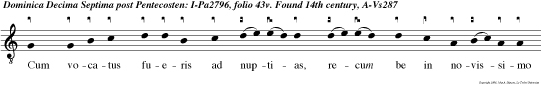 Cum vocatus fueris ad nuptias, recum be in novissimo loco, ut dicat tibi qui te invitavit: Amice, ascen de superius. Tun erit tibi gloria coram simul discum bentibus alleluia.