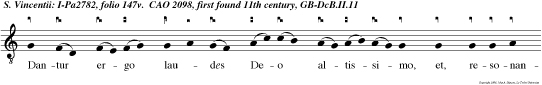 Dantur ergo laudes Deo altissimo, et, resonante organo, vocis angelicae modulata suavitas pro cul diffunditur