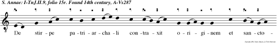 De stirpe patriarchali contraxit originem et sanctorum proles regum ornavit originem.