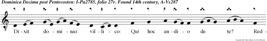 Dixit dominus villico: Qui hoc audio de te? Redde rationem villicationis tuae, alleluia.