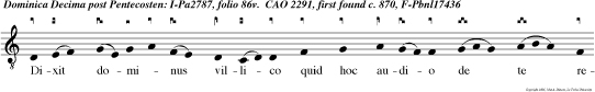 Dixit dominus villico quid hoc audio de te rederationem villicationis tue alleluya. Benedictus. e u o u a e.