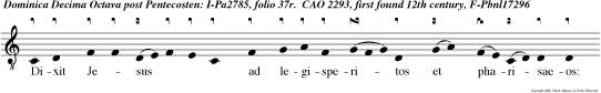 Dixit Jesus ad legisperitos et pharisaeos: Si licet sabbato curare? At illi tacuerun Ipse vero apprehendens hydropicum sanavit eum ac dimisit.