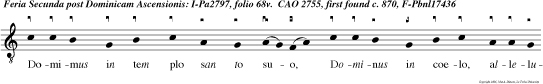 Domimus in tem plo san to suo, Dominus in coelo, alleluia.