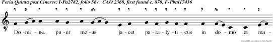Domine, puer meus jacet paralyticus in domo et male torquetur. Amen dico tibi, ego veniam et curabo eum.