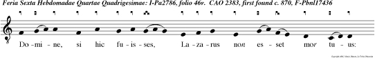 Domine, si hic fuisses, Lazarus non esset mor tuus: ecce jam foetet quatriduanus in monumento.