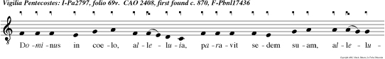 Dominus in coelo, alleluia, paravit sedem suam, alleluia.