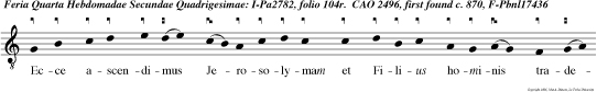 Ecce ascendimus Jerosolymam et Filius hominis tradetur ad crucifigendum