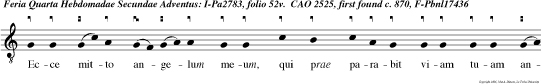 Ecce mitto angelum meum, qui prae parabit viam tuam ante faciem tuam.
