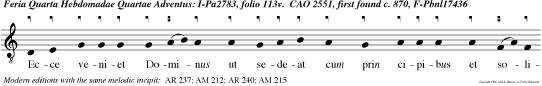 Ecce veniet Dominus ut sedeat cum prin cipibus et solium gloriae teneat.