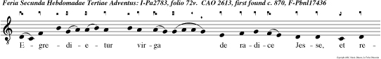 Egre dietur  virga de radice Jesse, et replebitur  omnis terra gloria Domini et videbit omnis caro salutare Dei.