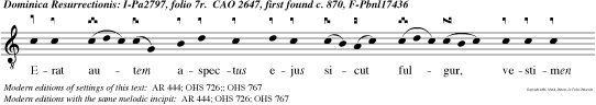 Erat autem aspectus ejus sicut fulgur, vestimen ta ejus sicut nix, alleluia alleluia.