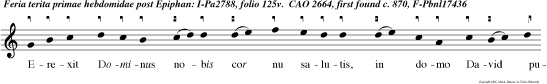 Erexit Dominus nobis cor nu salutis, in domo David pueri sui.