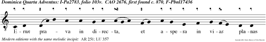 Erun prava in directa, et aspera in vias planas veni, Domine, et noli tardare, alleluia.