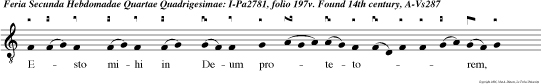 Esto mihi in Deum protetorem, et in locum refugii, ut salvum me facias. Deus, in te speravi: Domine, non confundar in aeternum.