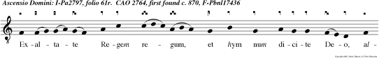 Exaltate Regem regum, et hym num dicite Deo, alleluia.