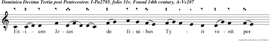Exiens Jesus de finibus Tyri venit per Sidonem ad mare Galilaeae inter medios fines Decapoleos, alleluia.